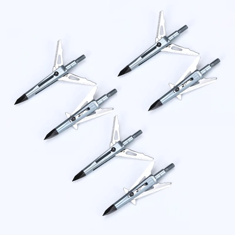 6/12pcs Broadheads 100 Grains Hunting Arrowheads With 2 Retractable Blades Archery Arrow Point Tips