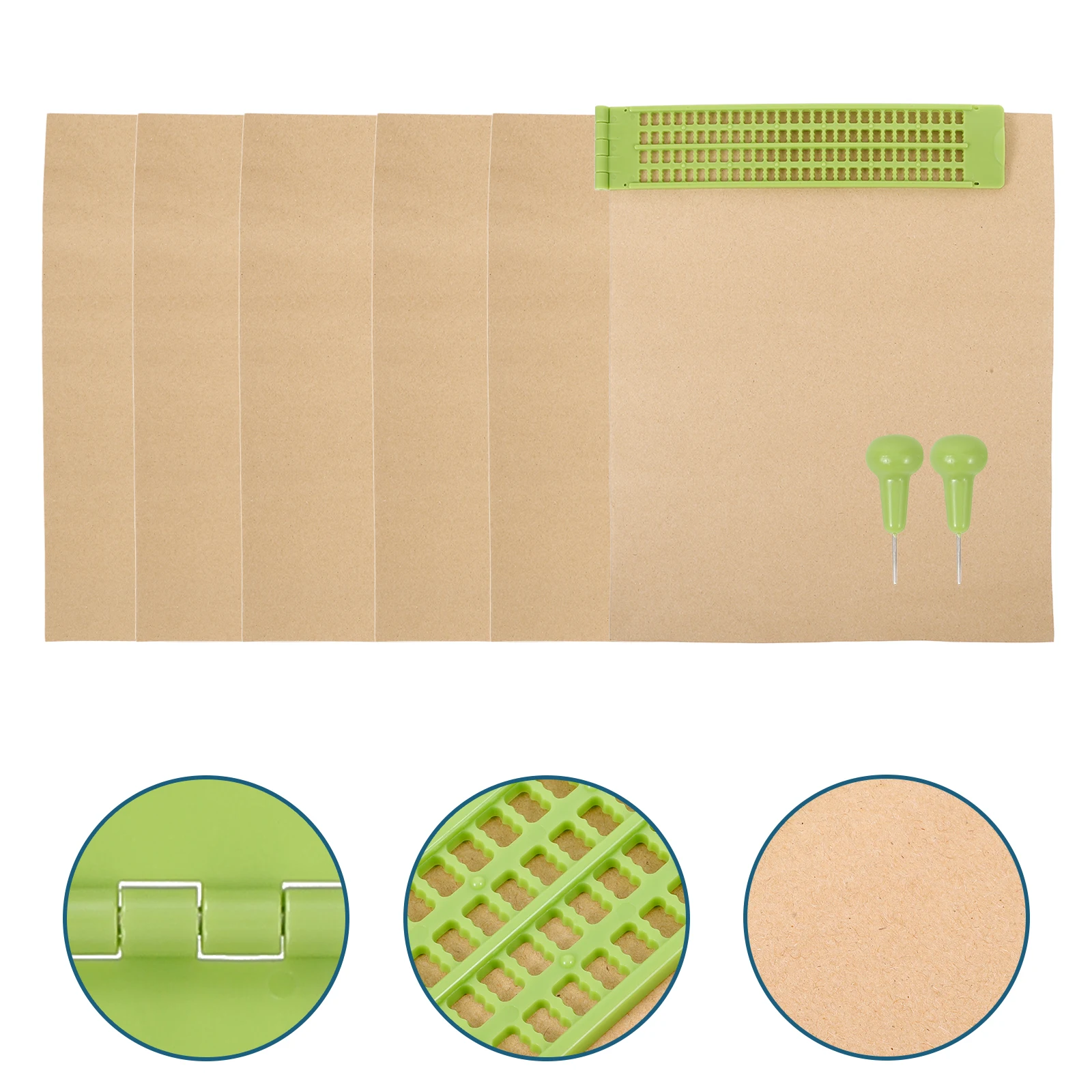 

Braille Writing Blind People Gadgets Metal Reusable Stylus Kit Lightweight Portable Plate Studying Outdoor Use Handwriting