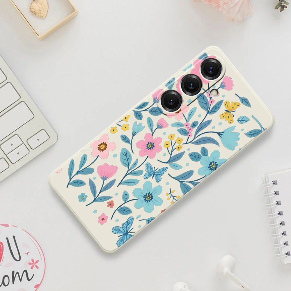 Fresh Flower Phone Case For Samsung Galaxy S25 S24 S23 S22 S21 S20 Ultra Plus S20FE S21FE S23FE S24 FE S10 Plus Soft Cover