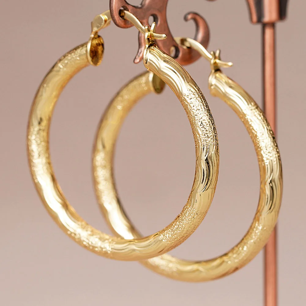 9 Pairs 18K Gold Plated Copper Hoop Round Circle Earrings  official-website Women Fashion Jewelry Accessories Wedding Party Gift