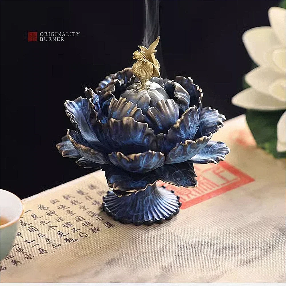 Incense Burners Pure Copper Home Indoor Tea Ceremony Blue Censer Garden Soporte Incienso Home Decorations