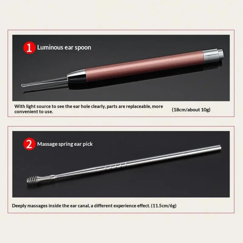 Ear Picking Care Tool Set 20PCS Reusable Goose Feather Stick Ear Scoop for Home Daily Ear Massage Use