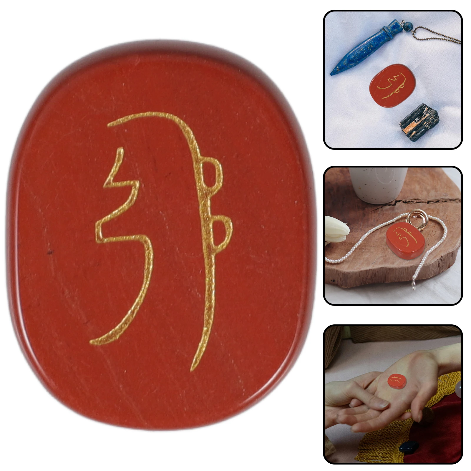 

Oval red palm stone chakra gemestone healing crystals red
