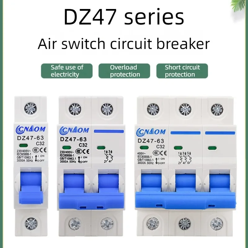 

DZ47-63 Small Circuit Breaker Air Switch 1P 2P 3P 4P Household Air Switch Leakage protector 6A 10A 16A 20A 25A 32A 40A 50A 63A