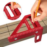 Carpenter Square Triangle Hole Ruler Aluminum Miter Woodworking Square Protractor 3D Multi Angle 45 90 Degree Layout Measuring