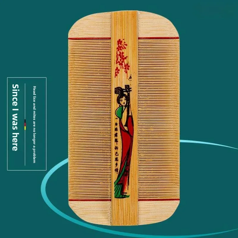 

Traditional Bamboo Comb Anti-Lice Scalp Scraper Hair Care Tool Family Personal Hygiene Old Fashioned Detangling Brush