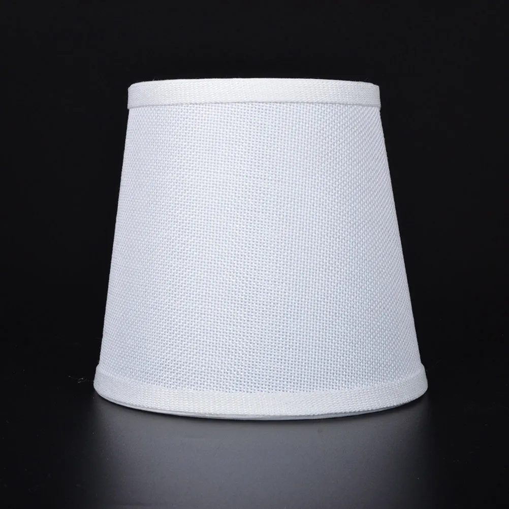 6Pcs Natural Linen Fabric Lamp Shades Clip on Vintage Chandelier Lamp Shades for Home Restaurant Decorative Pendant Light