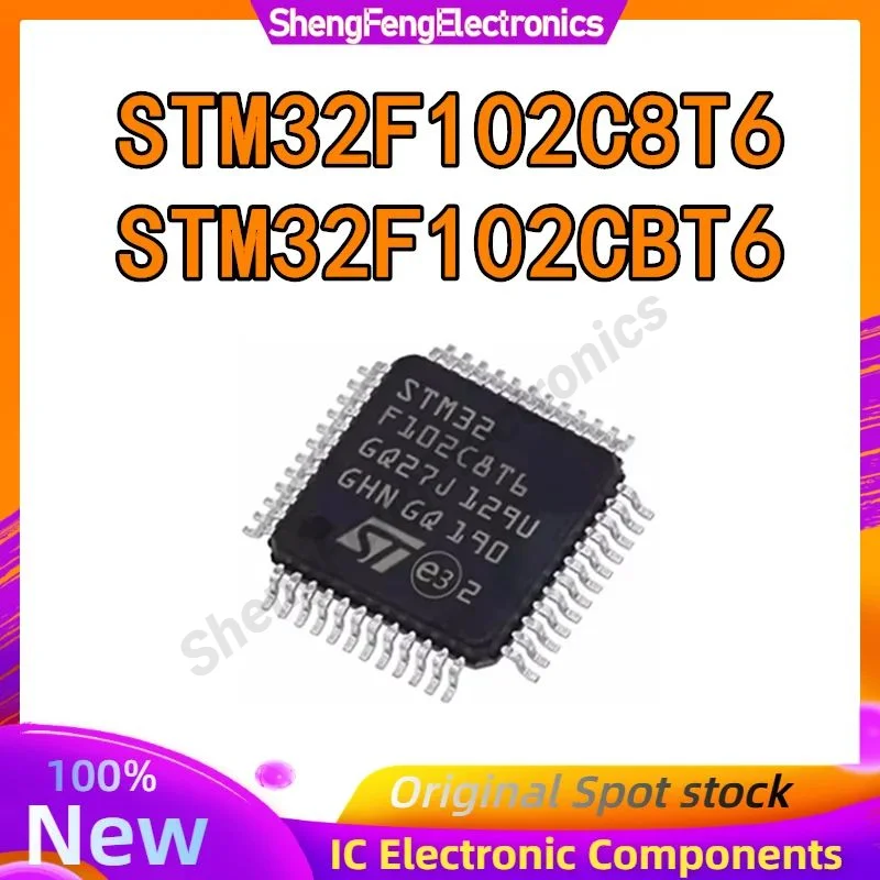 STM32F102C8T6 STM32F102CBT6 STM32F102C8 STM32F102CB 102C8T6 102CBT6 STM32F102 STM32F STM32 STM ST IC MCU Chip LQFP-48 em estoque