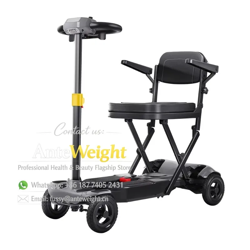 15kg Magnesium Alloy Folding Mobility Scooter with Real Dual Battery & Magnetic Charging,Lightweight Foldable Scooter for Travel