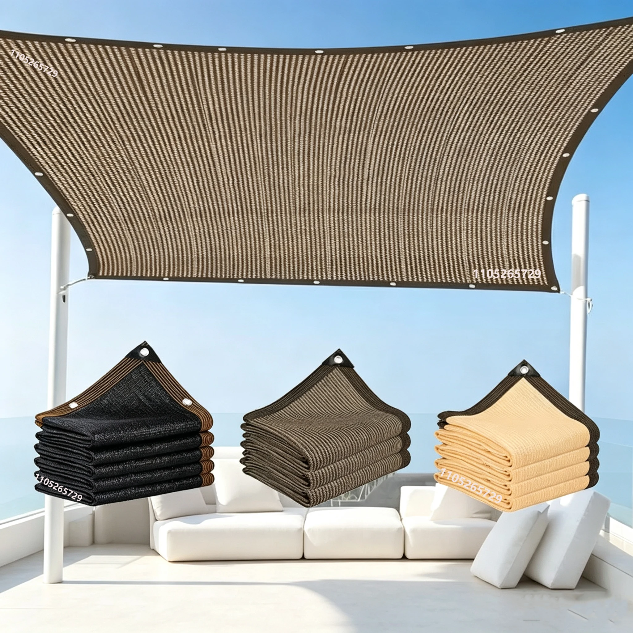 Filet d'ombrage multicolore pour jardin, terrasse et camping, protection UV, toile pare-soleil en HDPE