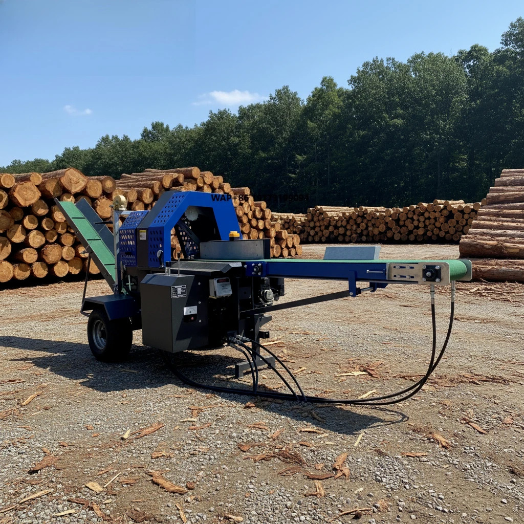Factory Price Electric 20T Firewood Processor Hydraulic Feeding System Bearing Log Loading Tree Harvesting
