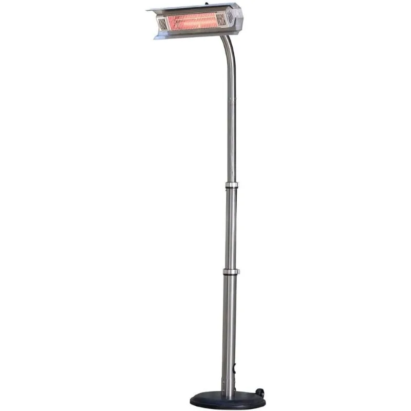 Fire Sense 02117 Telescoping Offset Pole Mounted Infrared Patio Heater With Wheels 1500 Watt Indoor Outdoor Powder Coated