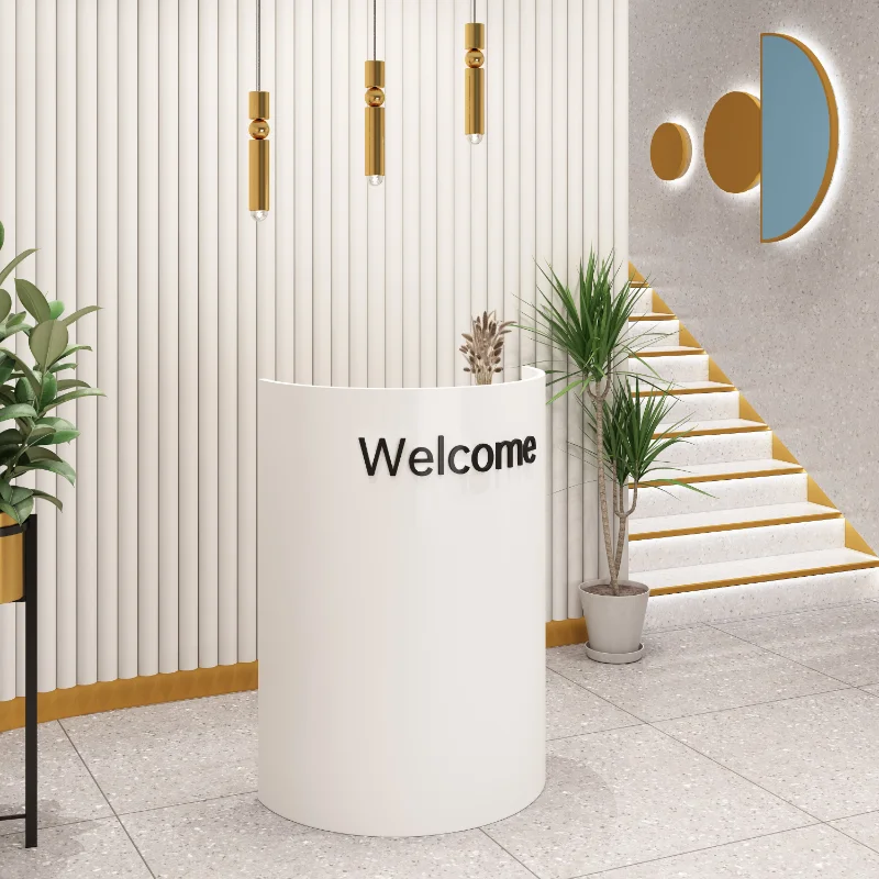 مكاتب الاستقبال البيضاء الفاخرة، متجر حديث، بار تجميل، مطعم الفندق، مكاتب الاستقبال التنفيذية، أثاث صالة مكتب الشركة #6