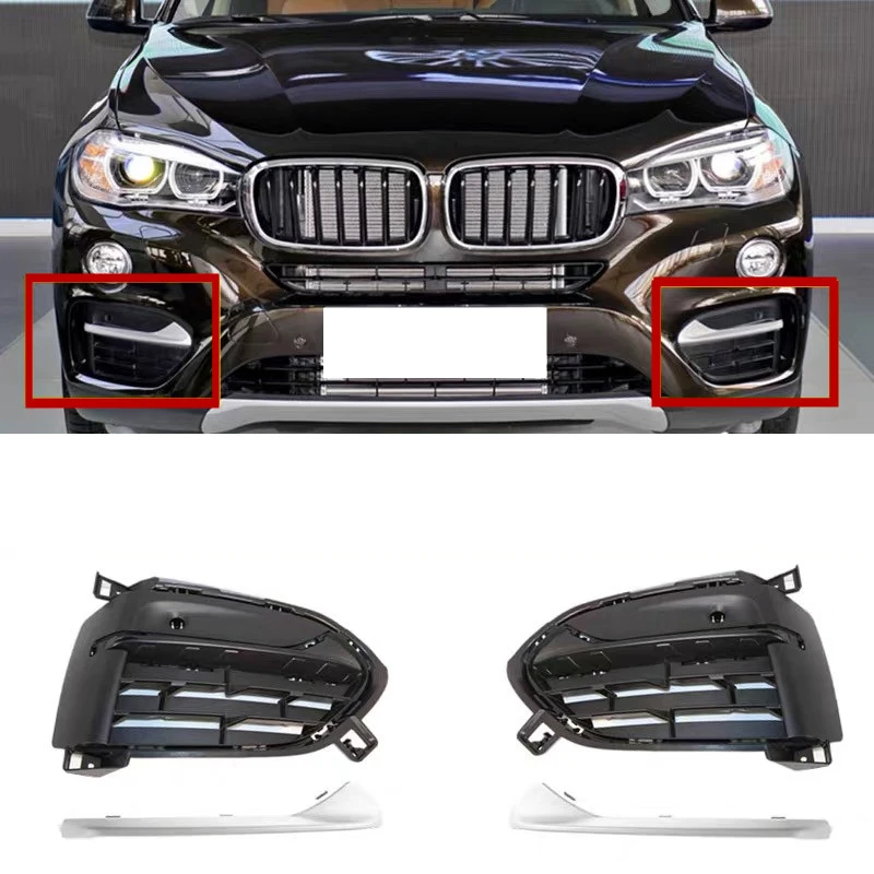 

Left/ Right Side Front Bumper Grille Trim Fog Light Bezel for BMW X6 F16 2015-2019