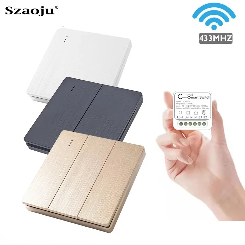 Szaoju 10A Mini RF 433mhz Smart DIY Wireless Switch 110V 220v Module Receiver Electric Supports 2 Way Timing Control Home Lamp