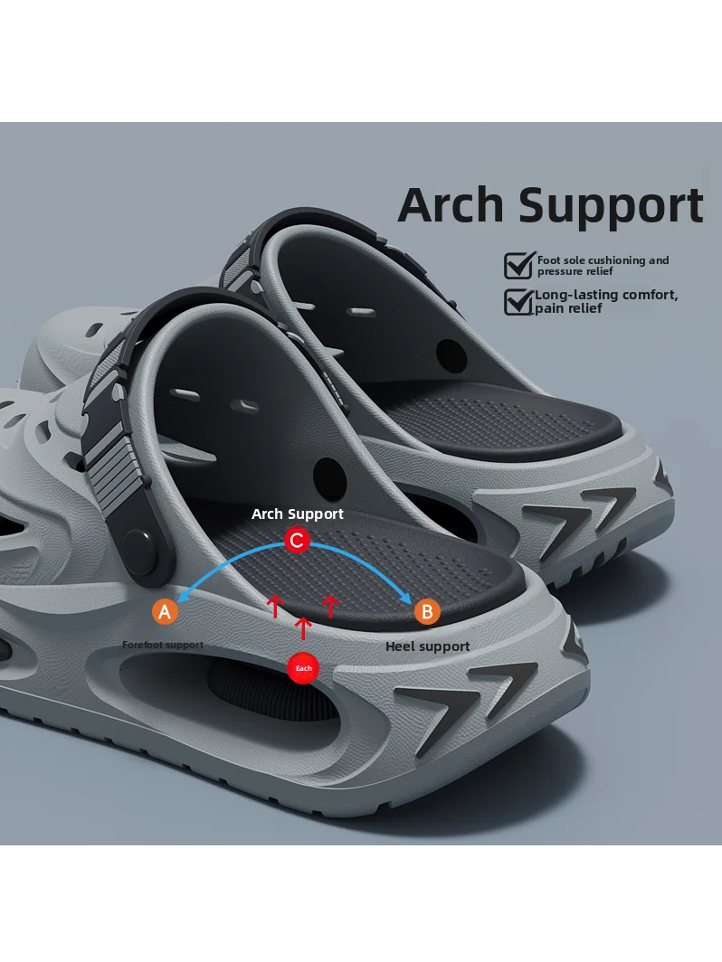 EVA Men's Summer Outdoor Slippers Ultra Soft Comfortable Beach Anti-slip Deodorant Versatile High-End Feeling Clog Shoes