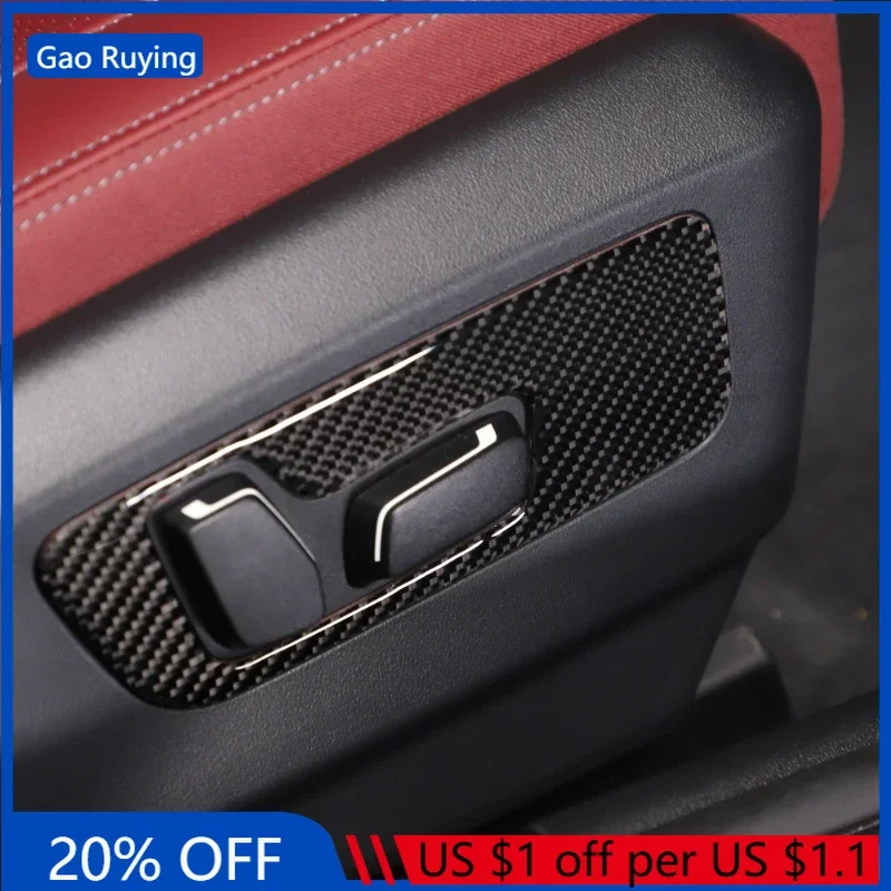 

Gao Ruying For BMW 5 Series G60 2024-25 Soft Carbon Fiber Front Seat Adjustment Switch Frame Cover Trim Sticker Car Accessories