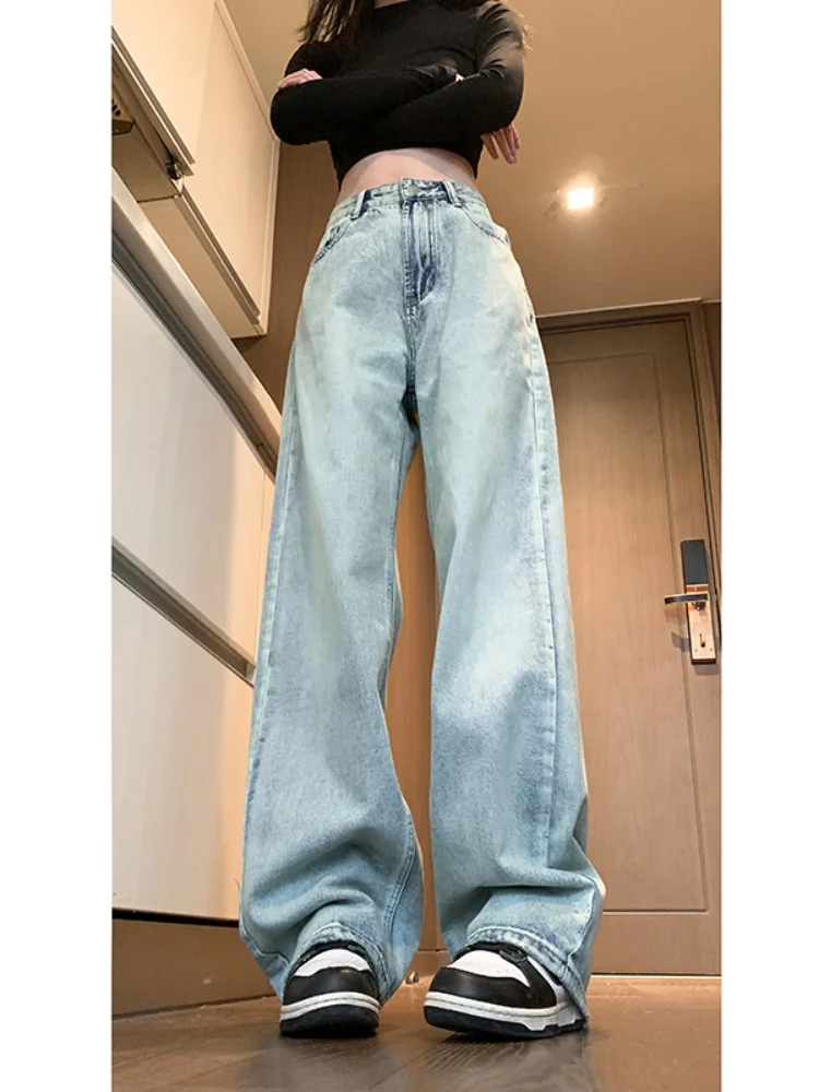 

Американские мужские джинсы Slim Fit для осени, тонкие, прямые, широкие, струящиеся, повседневные, длинные брюки