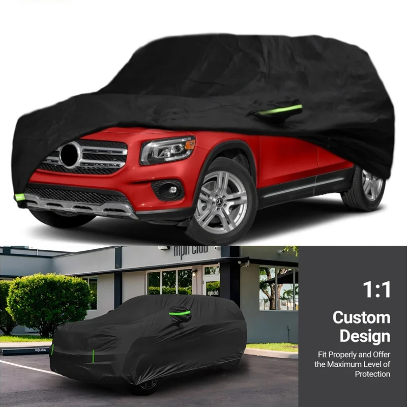 

210T Waterproof SUV Car Cover Fit For Mercedes-Benz GLB 2019-2022 All Weather With Zipper Door Snow Rain Dust Hail Protection
