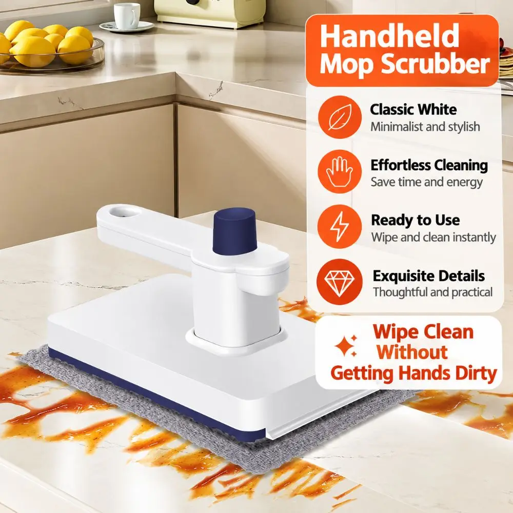 Used with Disposable Wipes Mini Cleaning Mop Lightweight Compact Squeeze Mop One-Hand Plastic Self-Wringing Mop