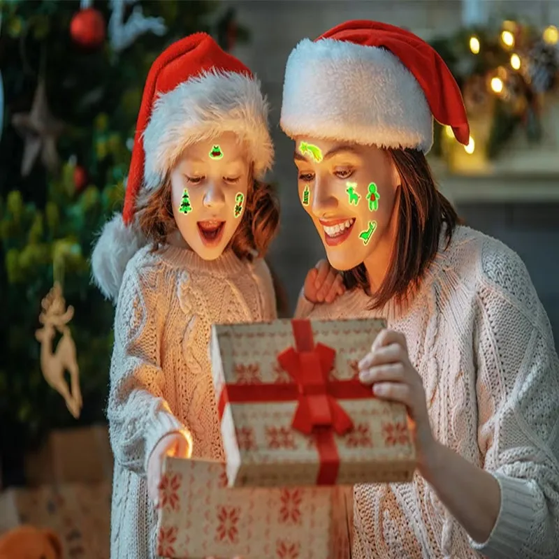 Nuovi 10 pezzi di natale Glow In The Dark adesivi per tatuaggi per bambini tatuaggi impermeabili per bambini ragazze Mini adesivi luminosi