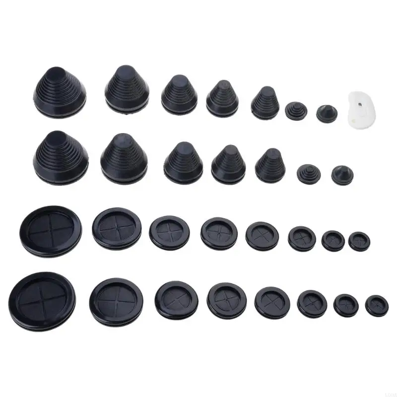  30Pcs Tower Closed Rubber Grommets Double Sided Protect Rubber Grommets Rings