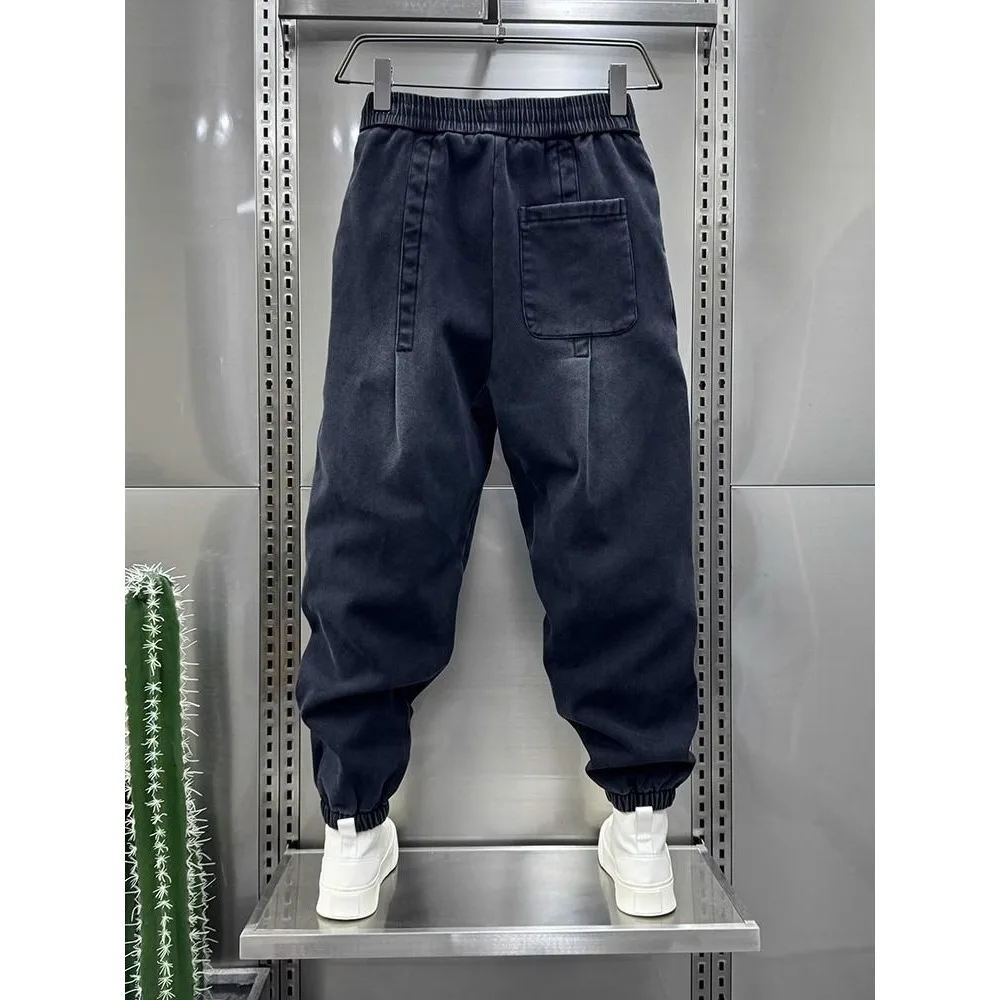 Luźne letnie dżinsy Harlan męskie spodnie w dużych rozmiarach na co dzień niewidoczne otwarte krocze seks na świeżym powietrzu wszechstronna moda Streetwear odzież męska