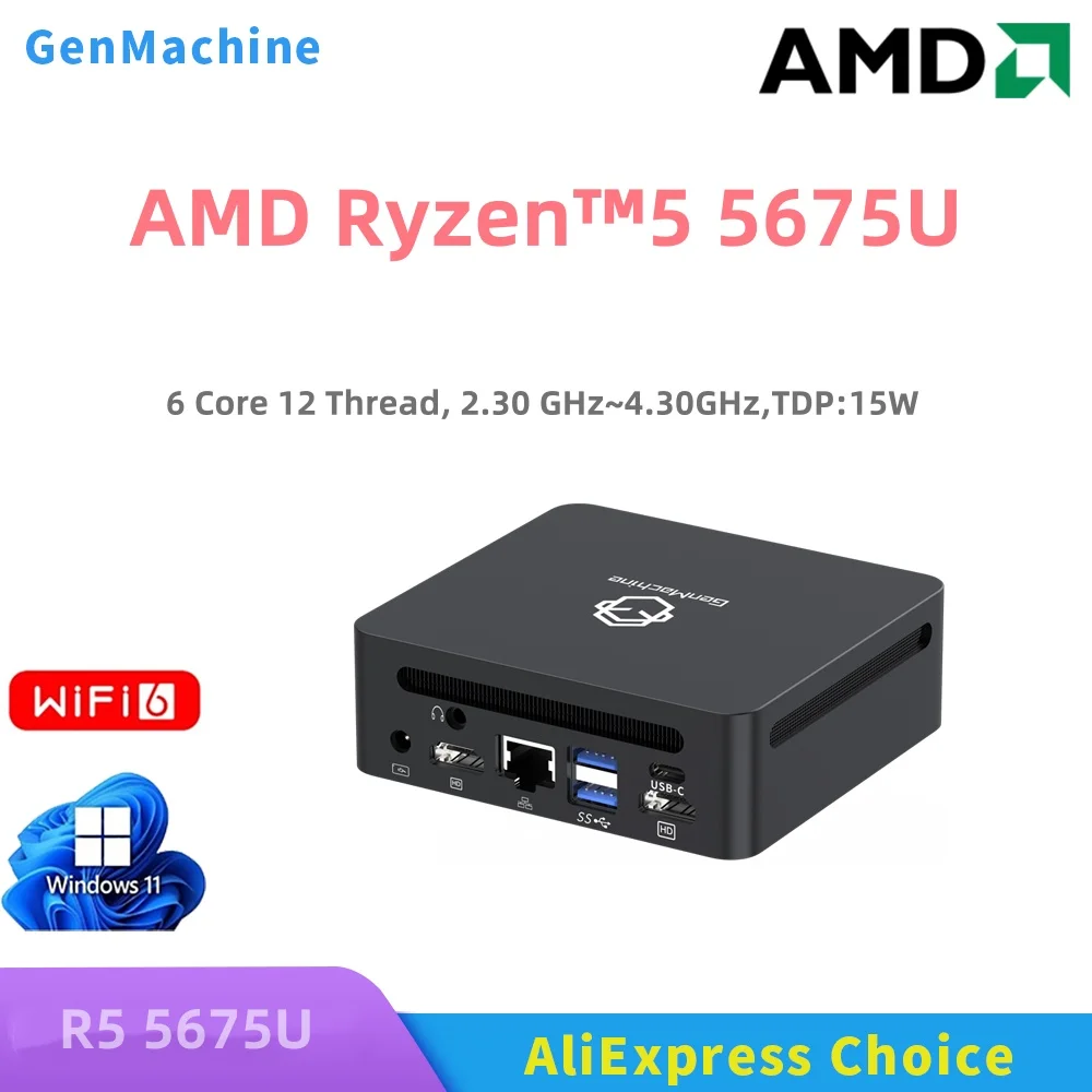 2.3 جيجا هرتز حتى 4.3 جيجا هرتز DDR4 ماكس دعم 64 جيجا بايت رام الألعاب GenMachine جديد AMD Ryzen Ren5000 5675U 5700U 5800H 5800U كمبيوتر صغير ويندوز 11