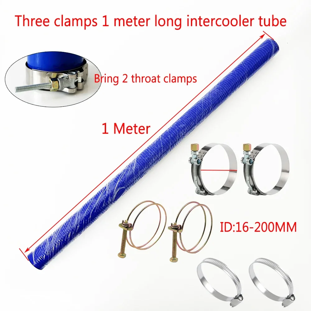 

Three clamps 1 Meter Length General Silicone Coolant Intercooler Pipe Tube Silicone hose automotive accessories Intake pipe