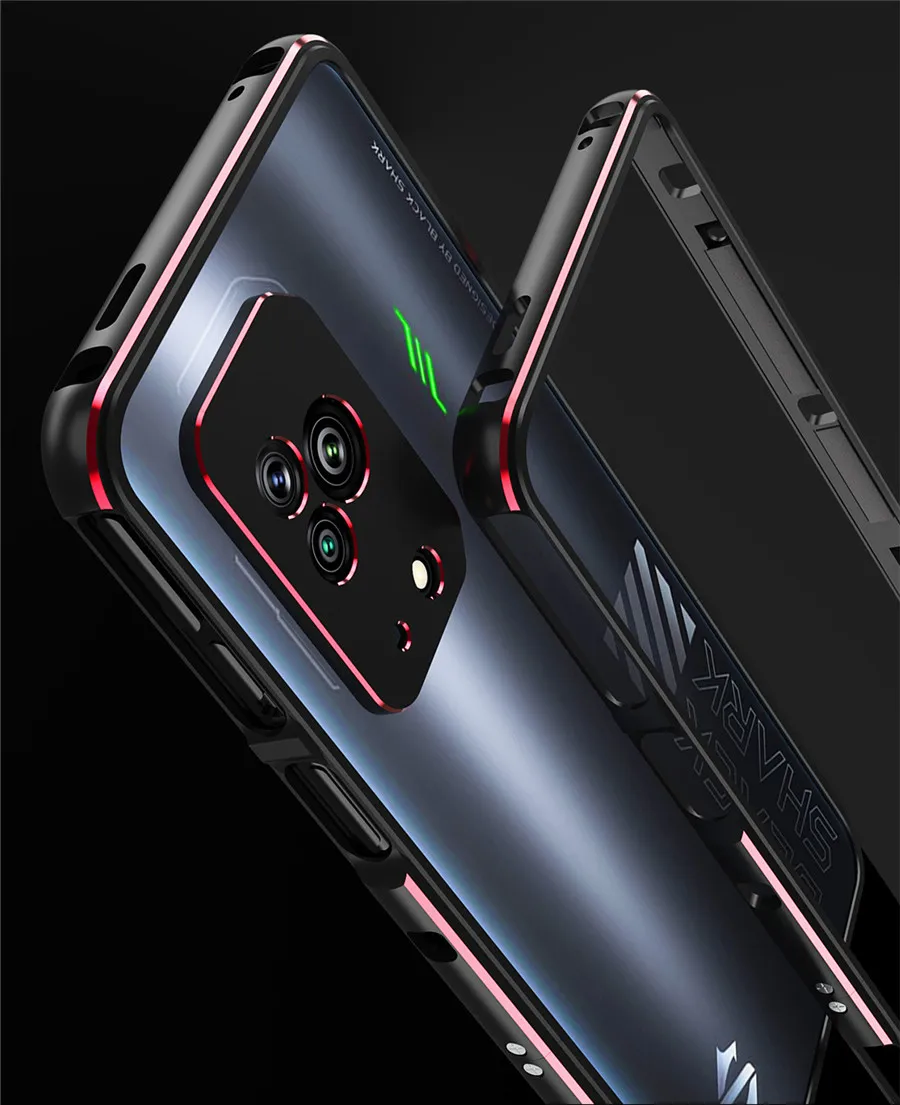 For Xiaomi Black Shark 5 Pro Case,BlackShark 5 5RS Aluminum metal bumper Frame Slim Cover Case with Camera protective film