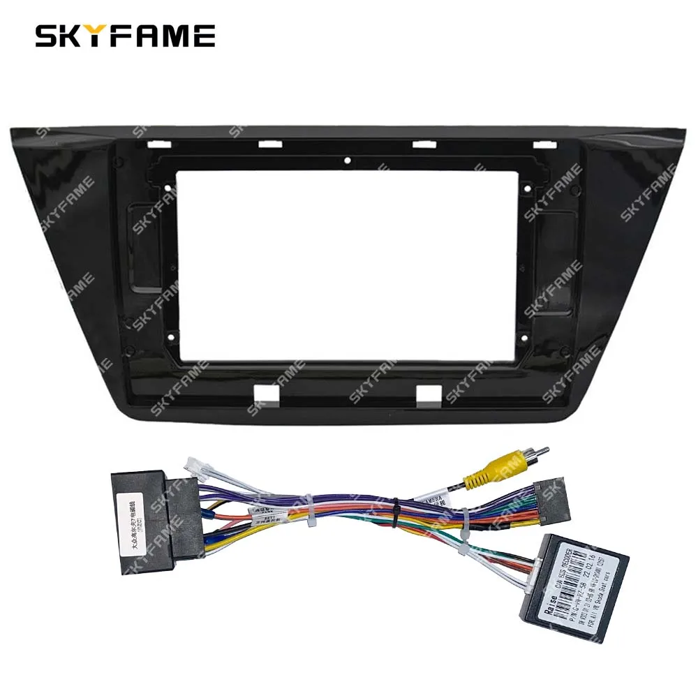 SKYFAME  Car Frame Fascia Adapter Canbus Box Decoder Android Radio Dash Fitting Panel KitFor Volkswagen Touran