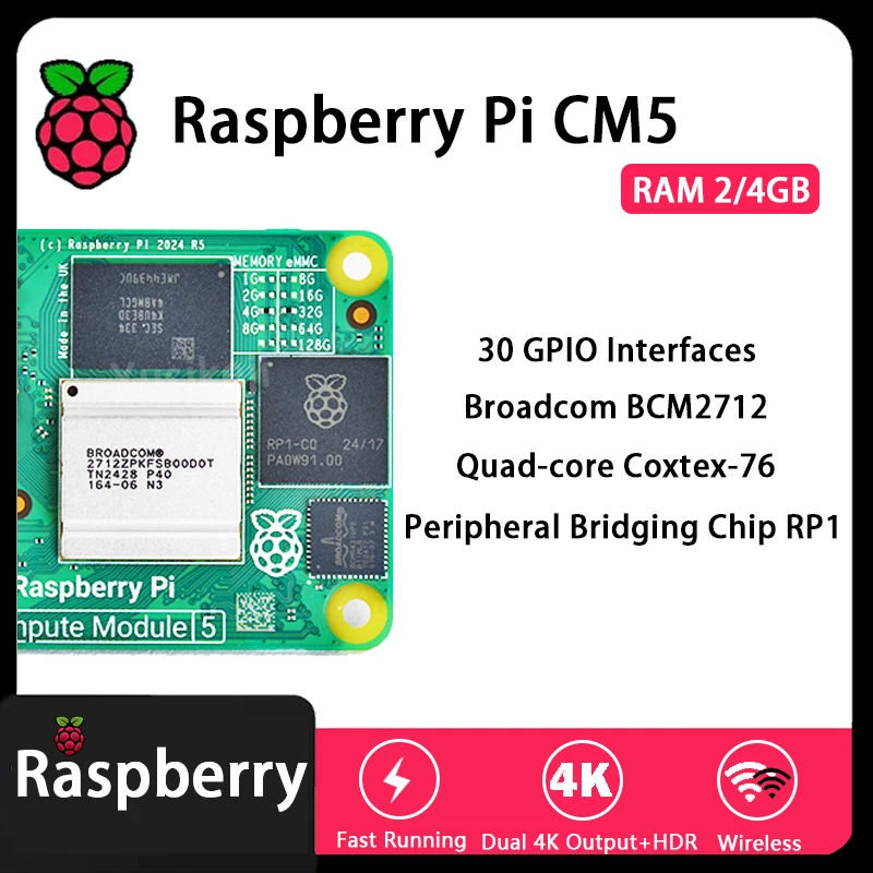 New Original Raspberry Pi CM5 LITE RAM 2GB 4GB CM5104032 CM5002032 CM5002016 CM5108032 CM5102016 CM5102000 CM5004032 CM5004000