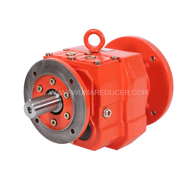 Foot Mounted Helical Gear Reduction 750 RPM Iron Casting Gearbox with Gear Oil for Electric Motor