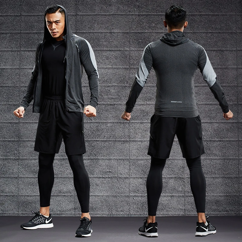 

Men's Training Sportswear Set Gym Fitness Compression Sport Suit Jogging Tight Sports Wear Clothes 4XL5XL Oversized Male