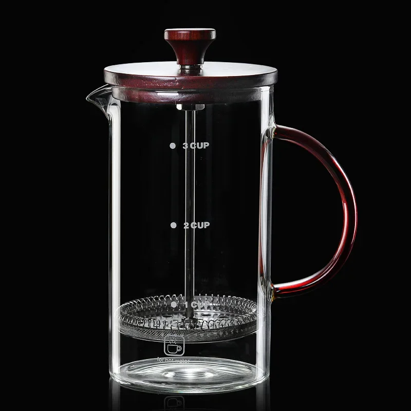 Máquina de café imprensa francesa espessamento vidro café percolador pote, parede dupla & grande capacidade manual cafetiere café recipientes