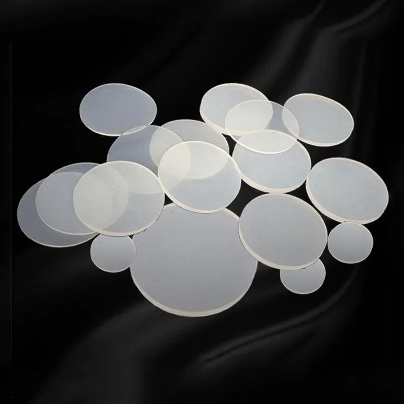 Round Silicone Rubber Sheet Seal Gasket White Solid Flat Pad Dia 5mm~150mm Thick 1/1.5/2/3/4/5/6/8/10mm