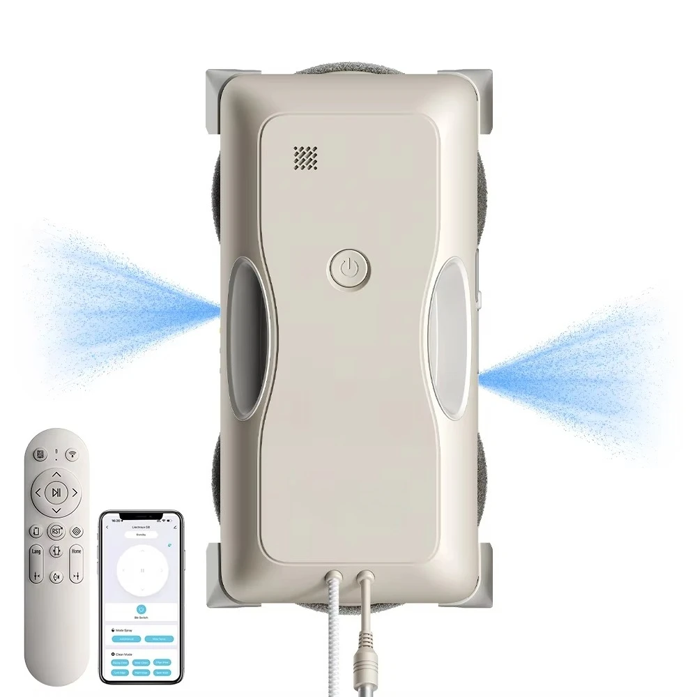 Smart Window Cleaning Robot, Automatic Water Spray, AI Path Planning, App Control, Electric Glass Cleaner