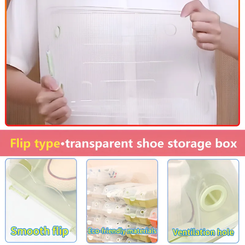 Transparent Shoes Hanger Organizer Thickened Load Bearing Drop-proof Clear Plastic Stackable Shoe sorting Boxes for Dorm home