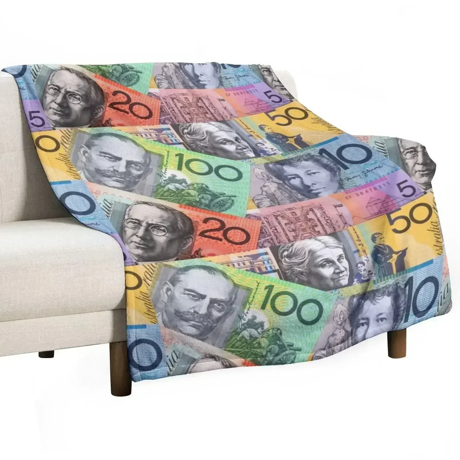 

Australian Dollars Throw Blanket Decorative Beds halloween Designers Blankets