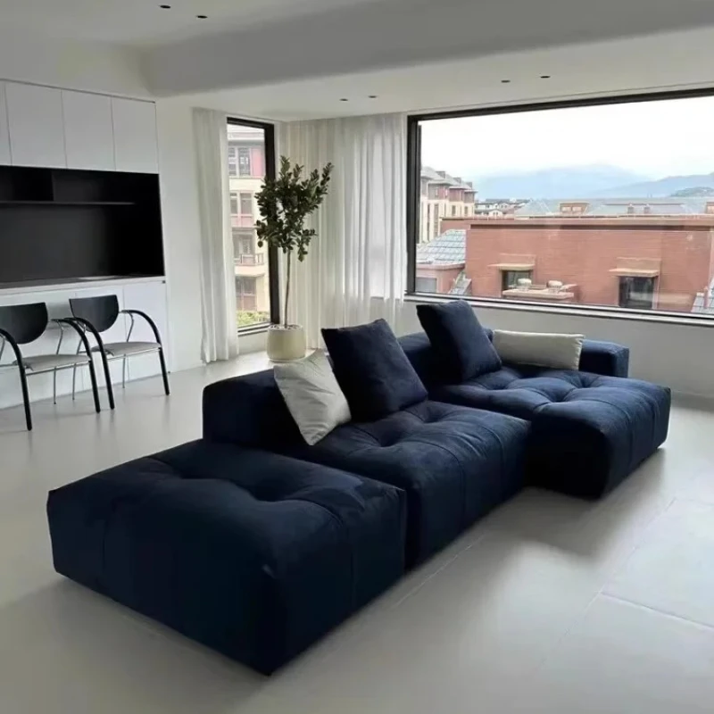 A Vacuum compression pixel sofa retro tofu block single armrest corner module combination simple living room sofa