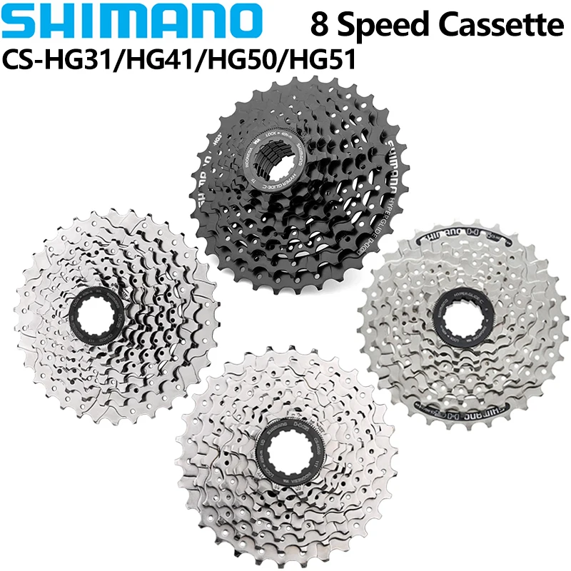 Cassete de Bicicleta de Montanha SHIMANO 8 Velocidades CS-HG31-8 CS-HG41-8 HG50-8 HG51-8, Roda Livre HG 11-28T/32T/34T, Peças Originais para Bicicleta de Estrada