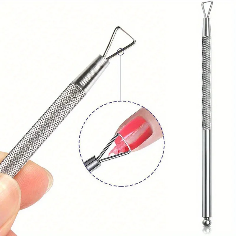 Set di strumenti per nail art per manicure in acciaio inossidabile con mascella affilata e design elastico a doppia molla, pinzetta per spingi cuticole per unghie