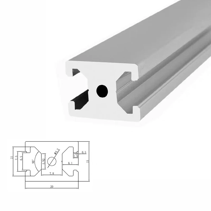 2Pcs Aluminum Profiles 1520 Standard Anodizing 3D Printer Frames Aluminum Extrusion Profile For Doorframe Workbench CNC