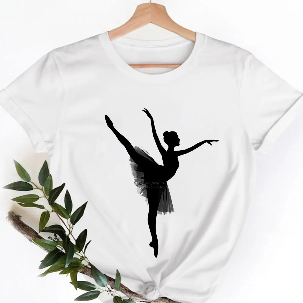 Fashion Woman Ballet Dancer Print High Quality TShirt Ballet Graphic Men Short Sleeve Clothes Female Tshirt Harajuku Casual Tops