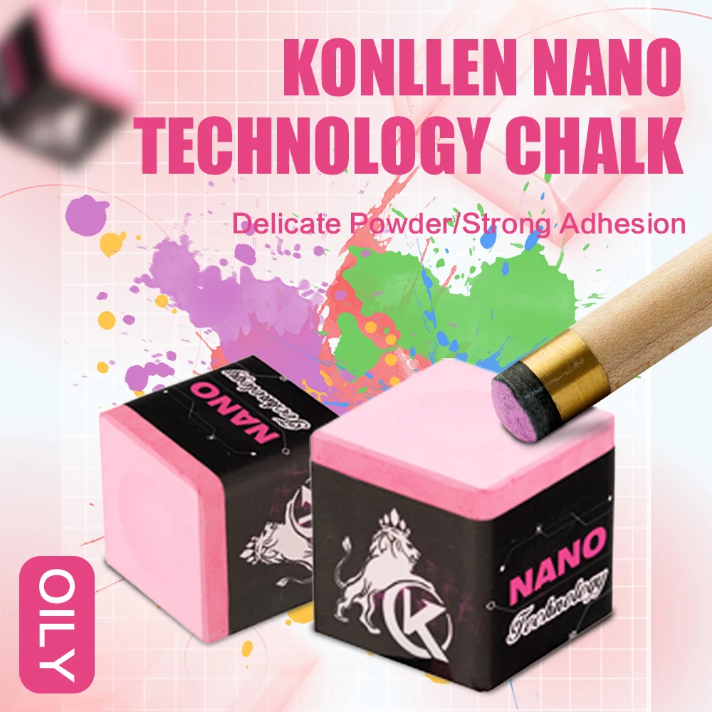 KONLLEN-Billiards Chalks Power, Pool Cue Chalk, Snooker Chalk, Black Chalk, Nano Technology Material, Billiards Accessories