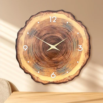 Natural Wood Ring Silent Wall Clock 1
