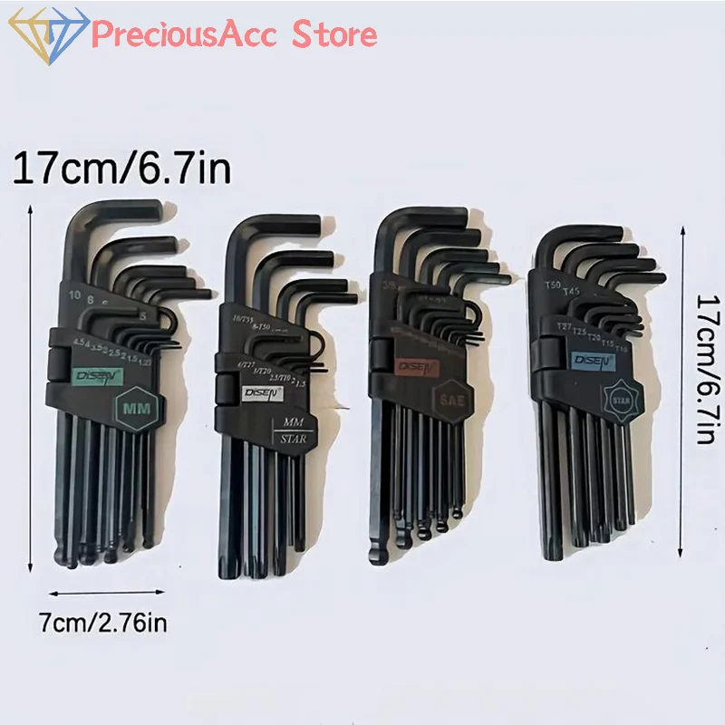 1 Set Set di cacciaviti con chiave esagonale a brugola con manica Set di chiavi a brugola Coppia universale metrica lunga per motocicli Biciclette