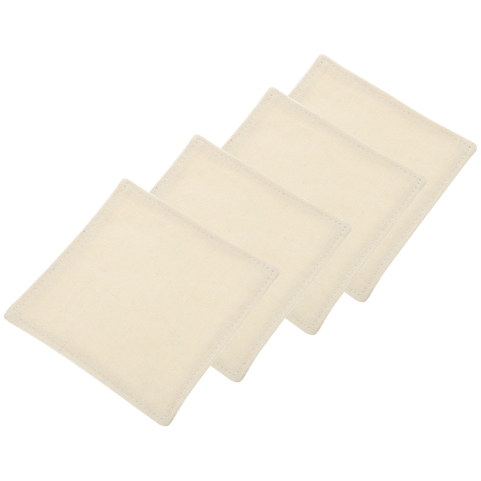 

4Pcs Square Shape Canvas Coaster Water Absorbent Heat Insulation Cup Mats Desktop Cup Pads Square Shape Coaster