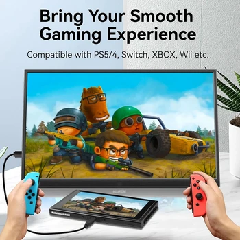 휴대용 모니터 터치 패널, 안드로이드 태블릿 호환, 노트북, PS5, 스위치, Xbox용 두 번째 게임 화면 디스플레이, 14/15.6/16 인치 