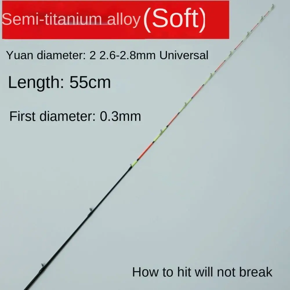 Fiberglass/Carbon Half-titanium Fishing Rod Tip Half/All Titanium Alloy Retractable Carbon Fiber Ice fishing Winter